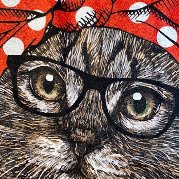 Cat mom leopard print bandanna t shirt XL - Picture 5 of 6